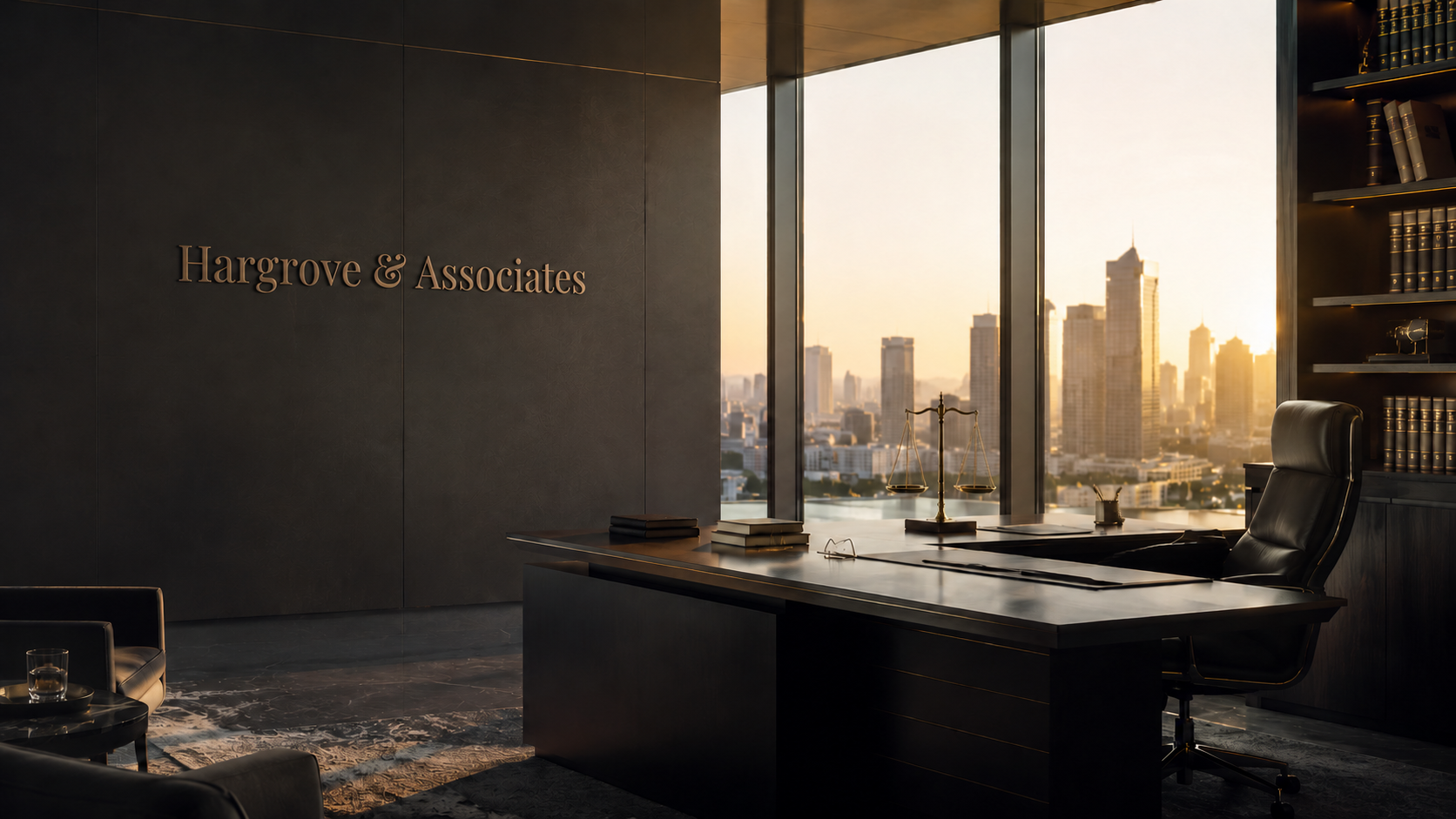 Hargrove & Associates private law office at sunset